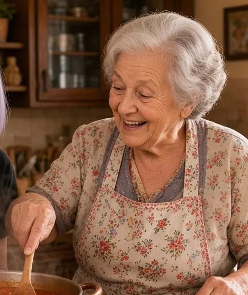 Ritratto illustrativo di Nonna Rita in cucina